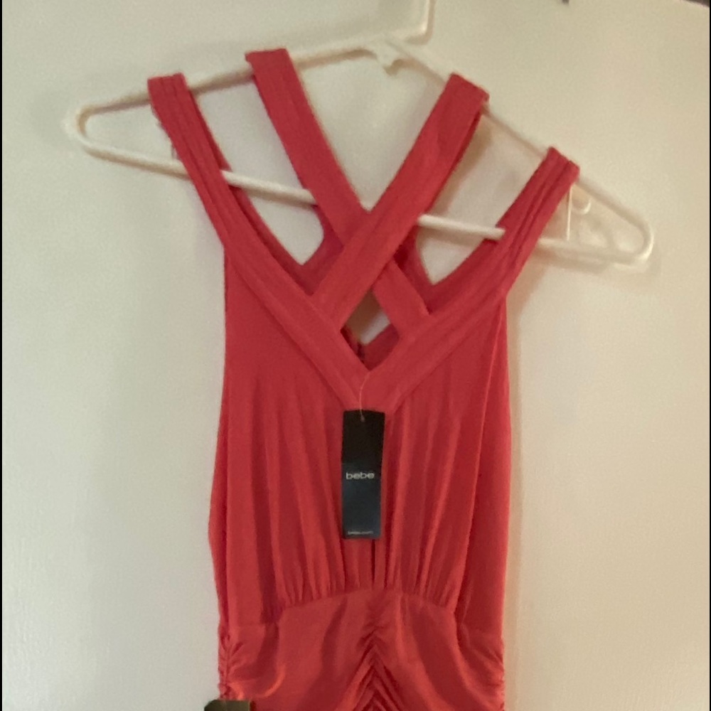 Gorgeous Kardashian BEBE coral dress